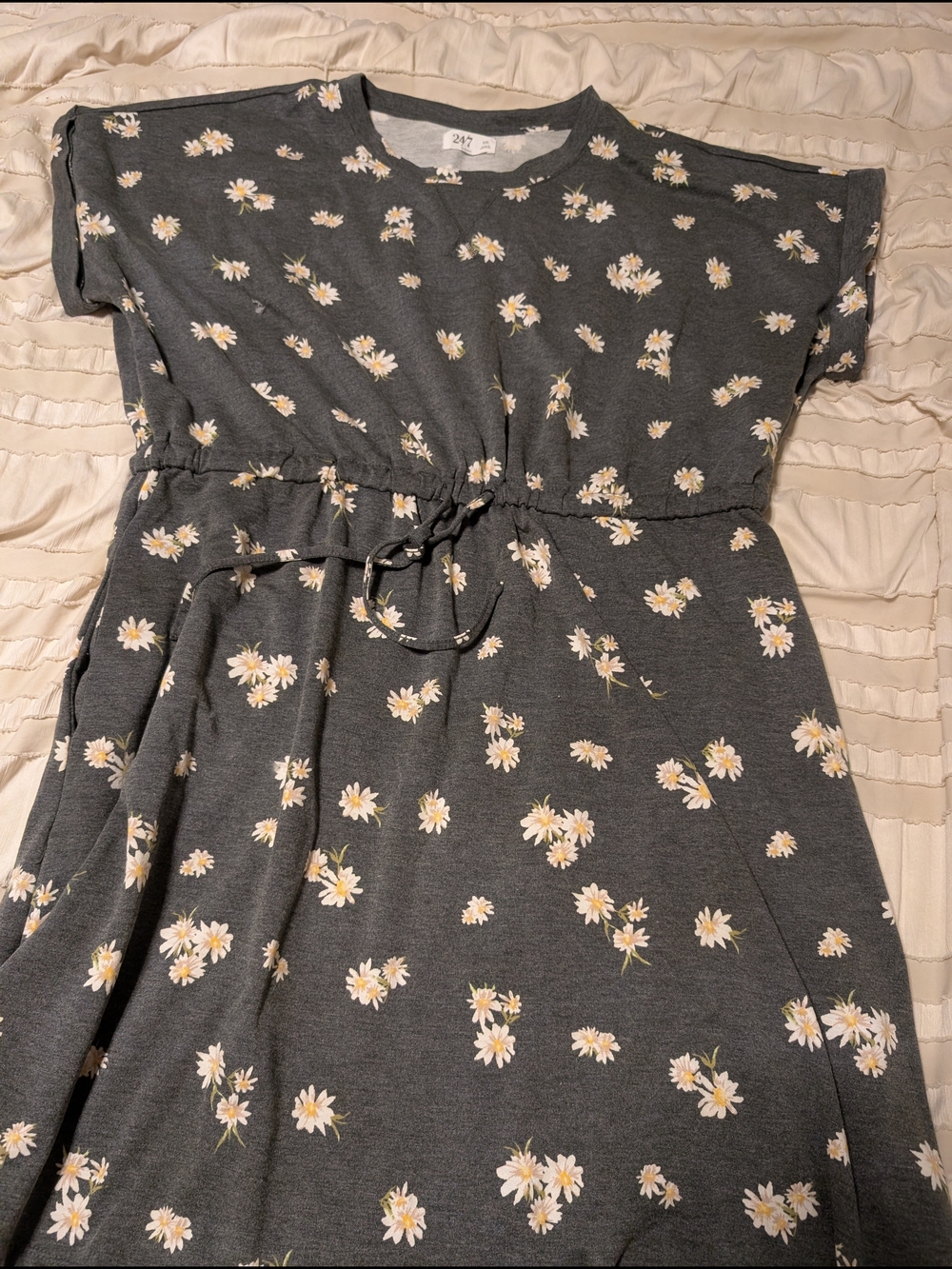 Maurices Charcoal Gray Floral Daisy Dress